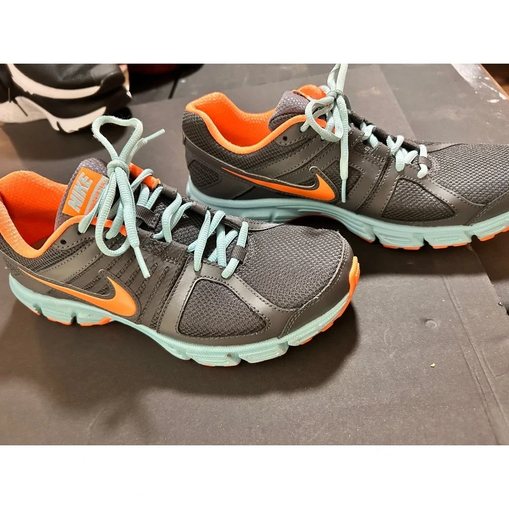 Nike‎ Women's Running Shoes Dark Gray Orange Blue Athletic Sneakers size 10